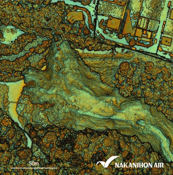 令和3年7月10日計測　DSM地形起伏図 一部拡大