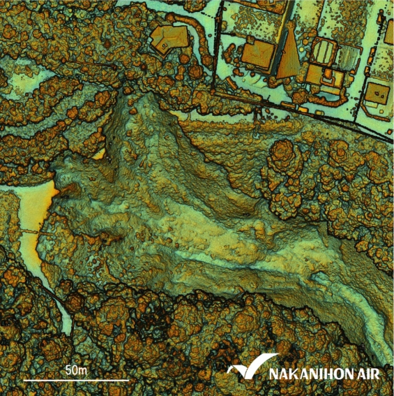 令和3年7月17日計測　DSM地形起伏図 一部拡大