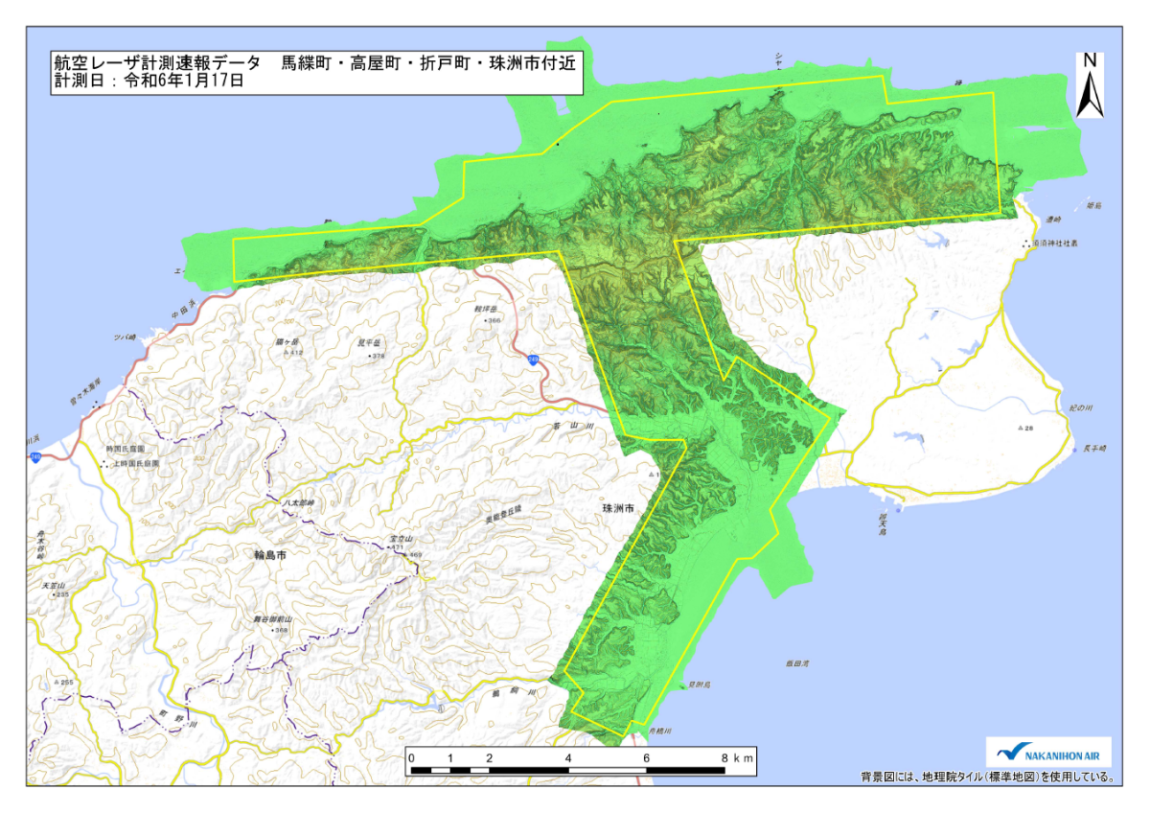 微地形表現図（珠洲市付近）速報データ