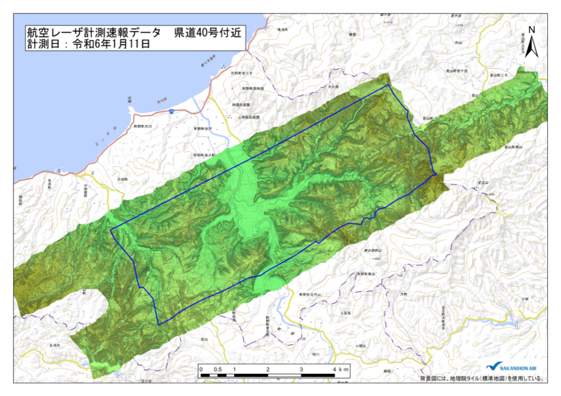 微地形表現図（県道40号珠洲里線付近）速報データ