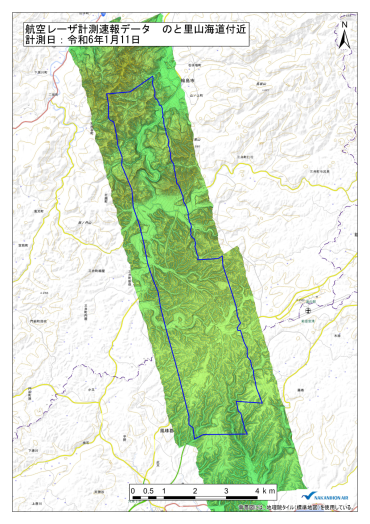 微地形表現図（のと里山海道付近）速報データ