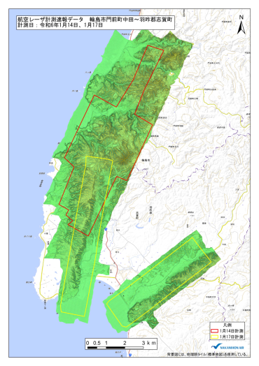 航空レーザ計測速報データ③（１月１４日、１月１７日）