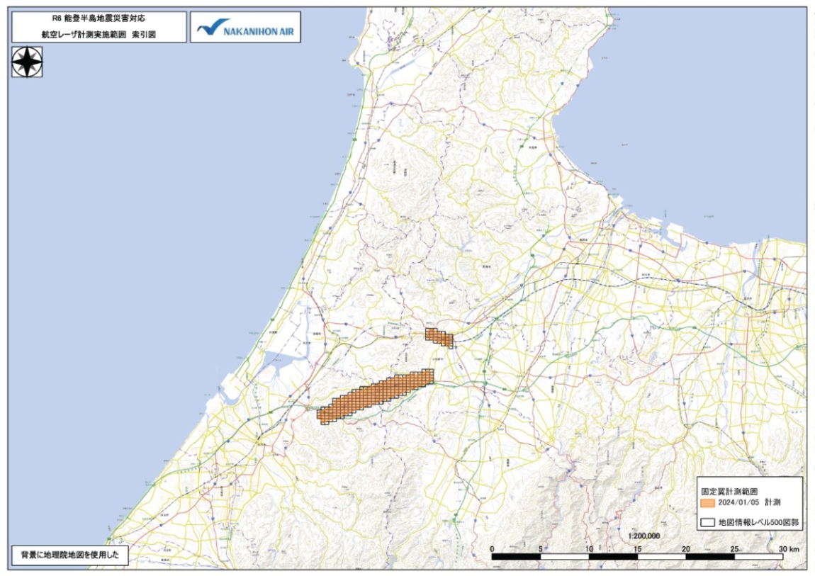 航空レーザ計測実施範囲(富山県)索引図
