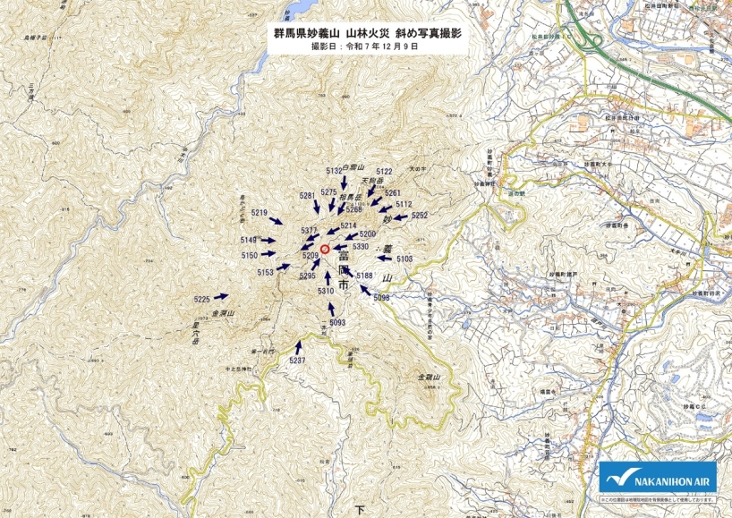 斜め写真撮影成果_標定図（群馬県妙義山）