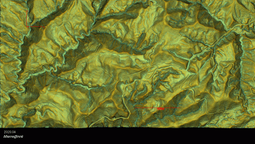 県道40号珠洲里線八太郎峠西側の地形変化